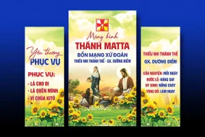 Thiết kế phông sân khấu bổn mạng thiếu nhi thánh thể