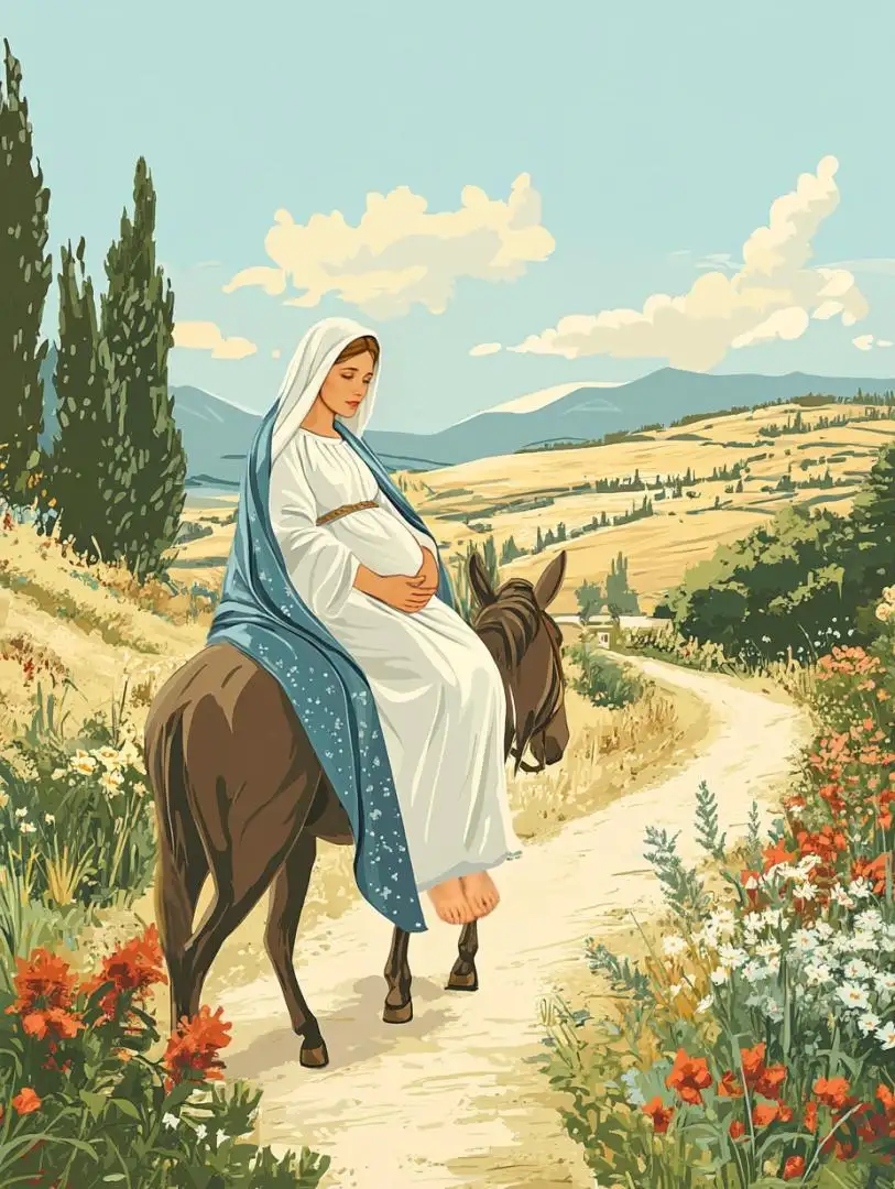 Anhconggiao.net - Ảnh Đức Maria ngồi trên lưng lừa