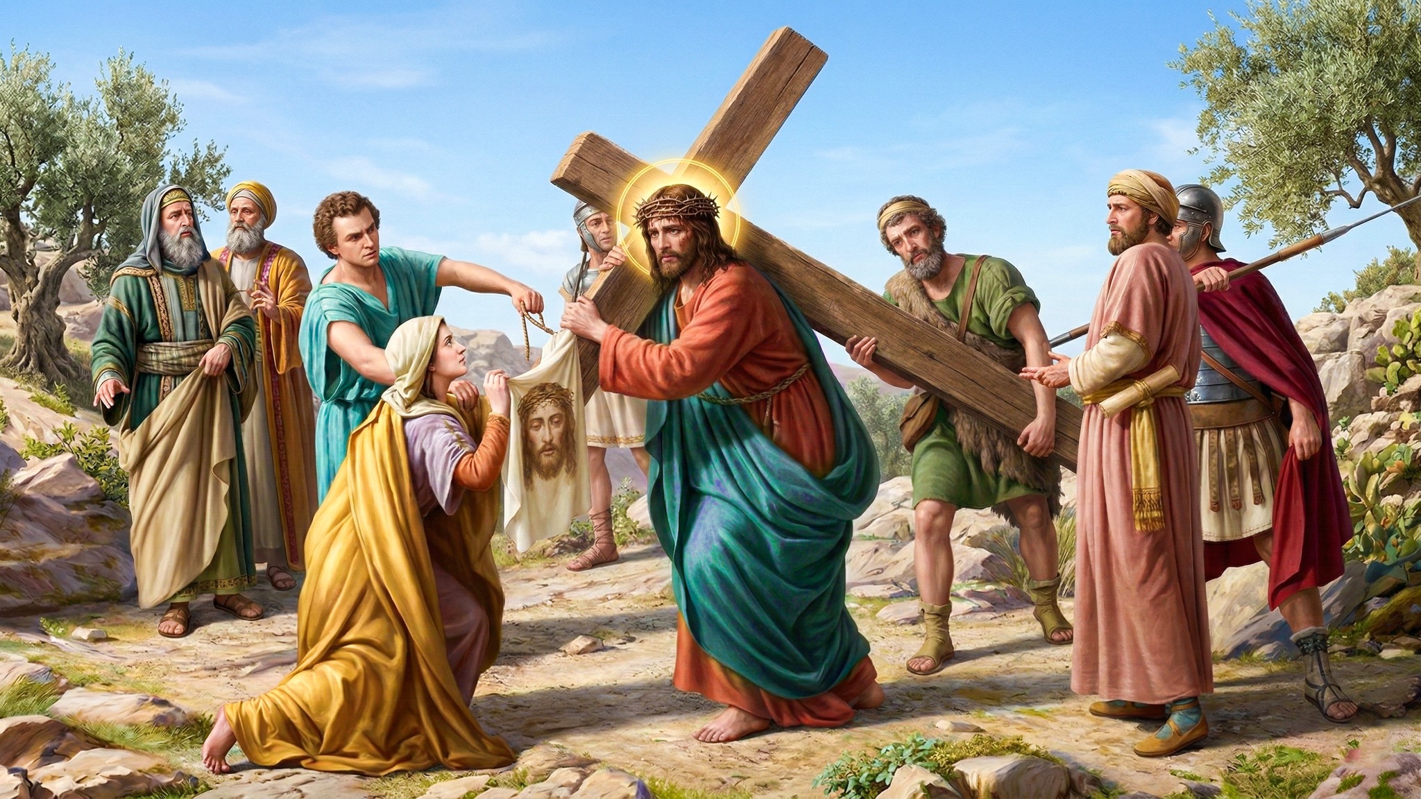 Anhconggiao.com - Ảnh bà Veronica trao khăn cho Chúa